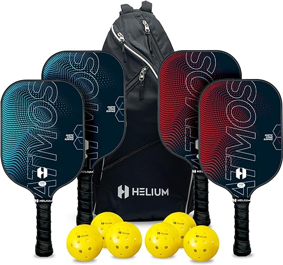 Helium Pro Carbon Fiber Pickleball Paddles - USAPA Certified - High-Spin Texture, Lightweight Honeycomb Core