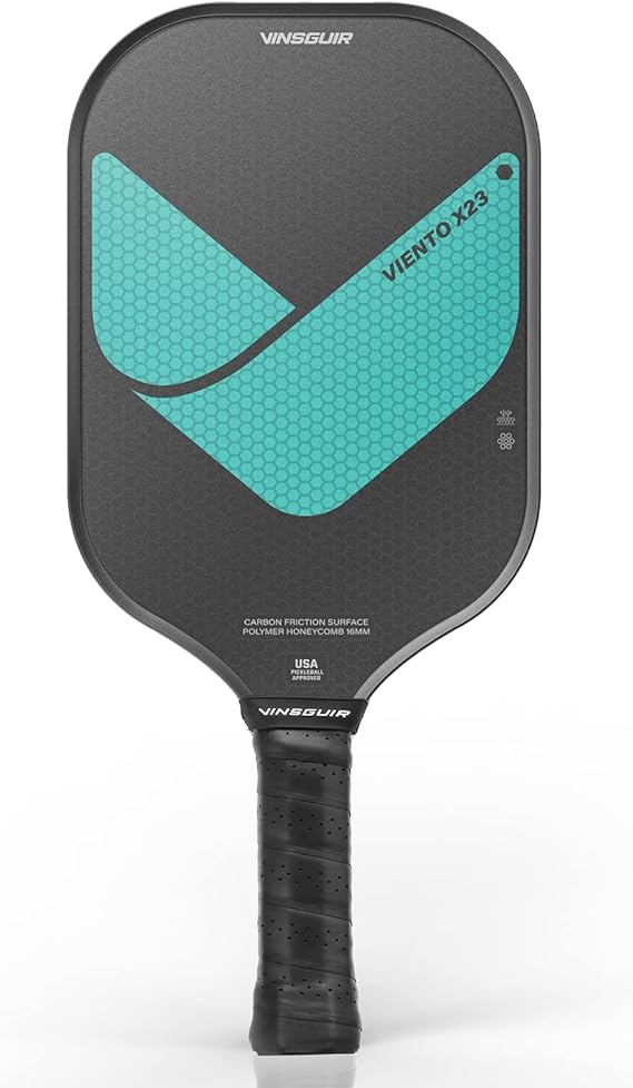 VINSGUIR Pickleball Paddle, 16MM Carbon Fiber Pickleball Paddle with Longer Handle